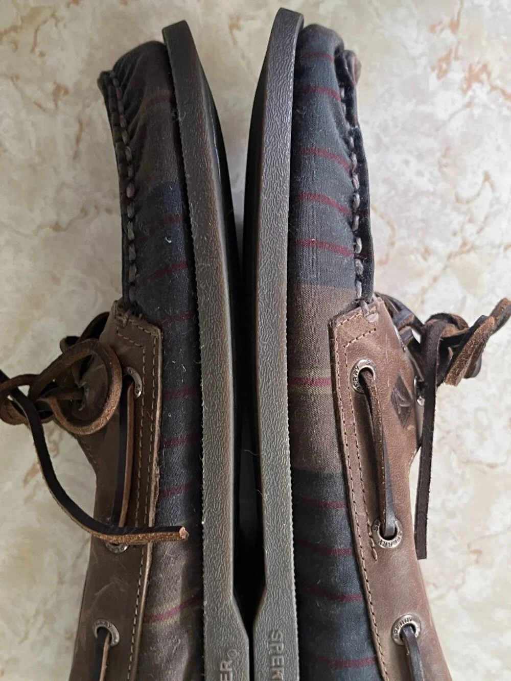 NWOB Sperry Top Sider Mens Sz 7.5 AO Ltd Edition Plaid Oil Cloth and Leather